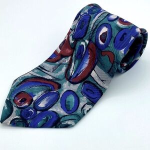 La Fenice‎ 100% silk abstract pattern tie. Extra long.
